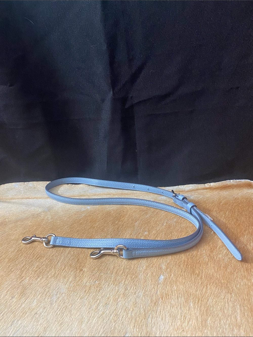 Light Blue Coach Leather Adjustable Crossbody Strap
